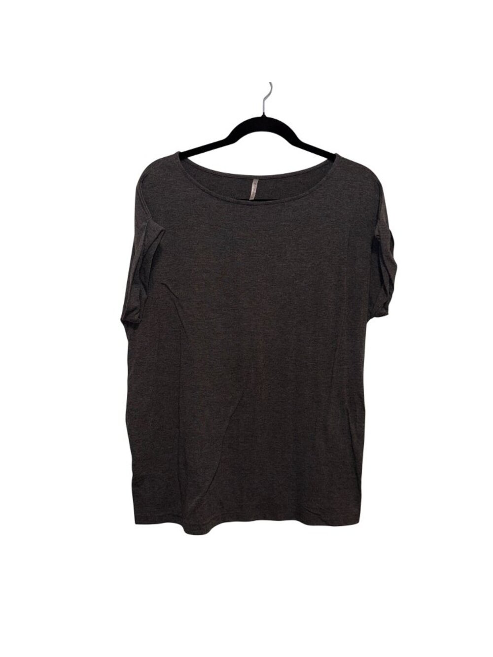 Womens Gray Short-Sleeve Top 3X Lightweight Stretch Fabric